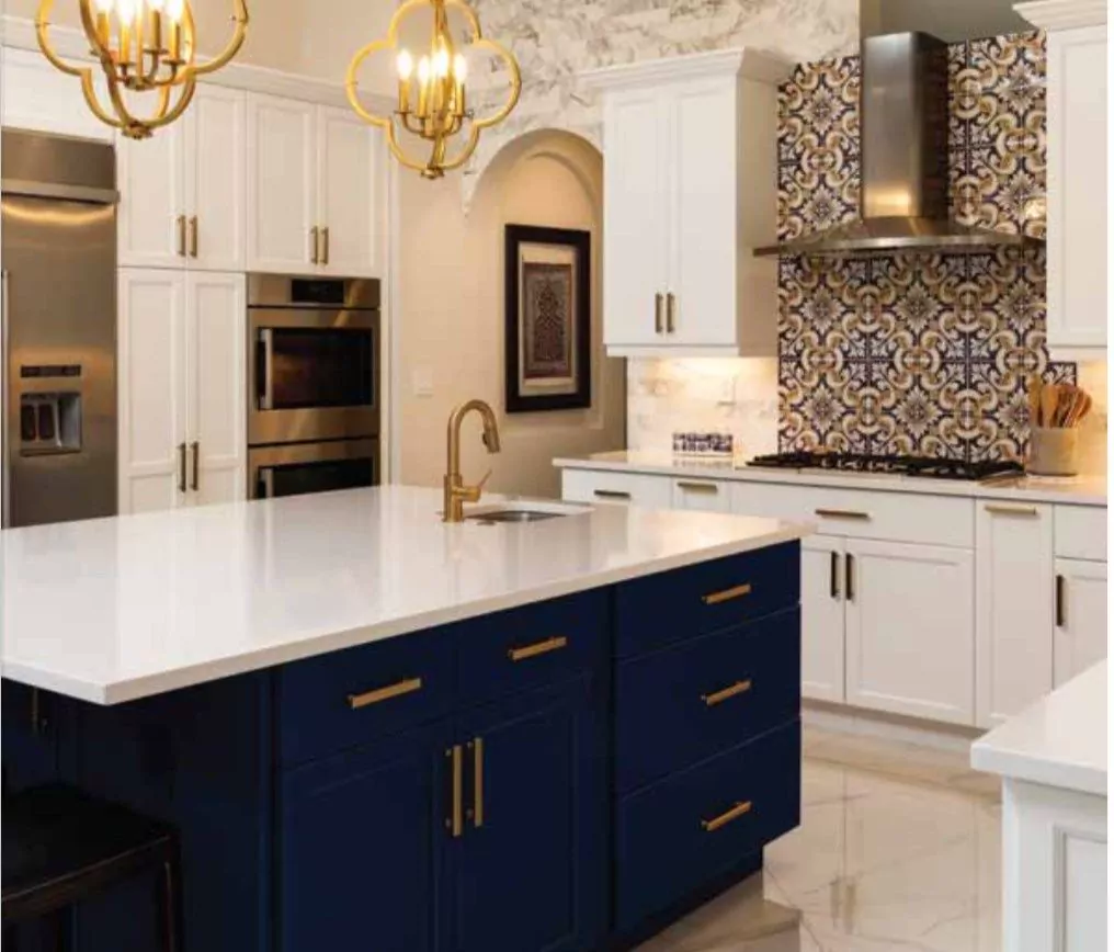 Navy island kitchen by Flip Fixer