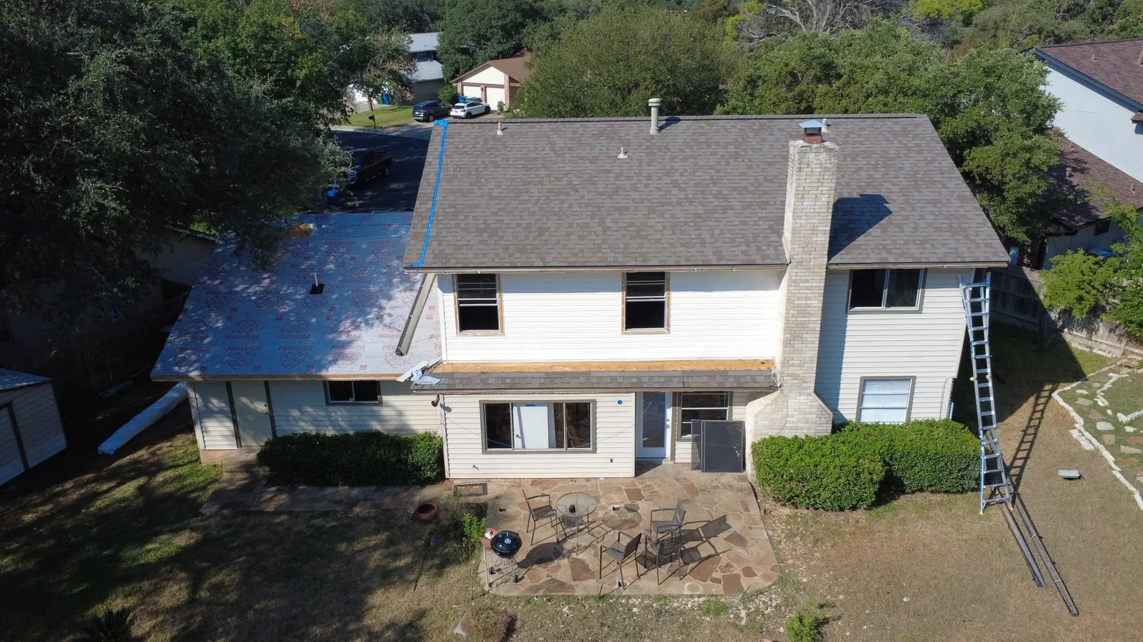 New roof during fire rebuild by Flip Fixer